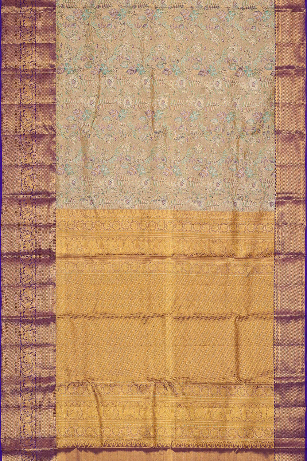 Image of Kanchipattu Gold Tissue Brocade Saree
